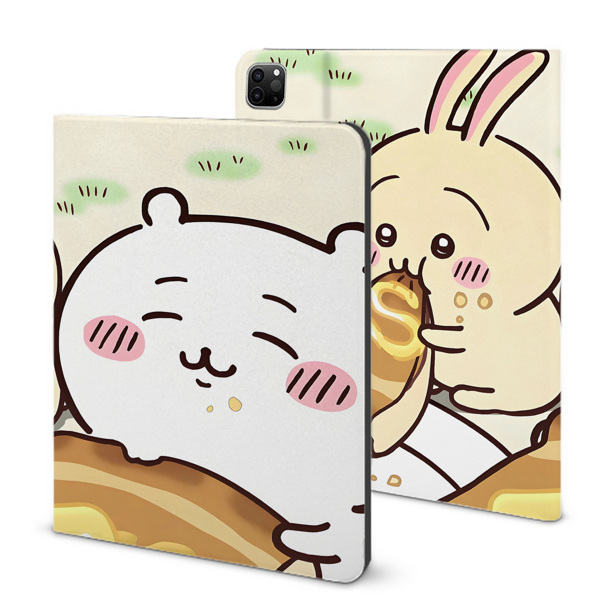 （画像用） ちいかわ Chii-kawa IPad ケース ブック型 PUレザー TPU 耐衝撃 軽量 薄型 ペン収納なし 全面保護 IPad 各モデル対応